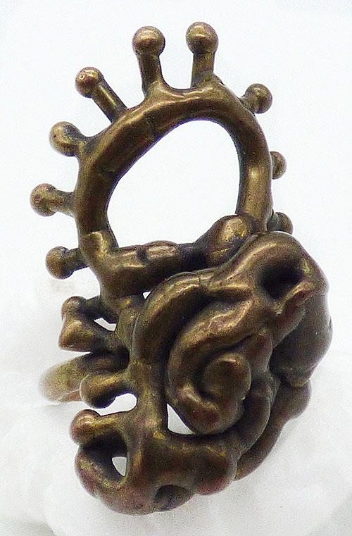 Mid-Century Modern - Abstract Brutalist Studio Brass Ring