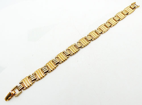 Bracelets - Monet Square Gold Tone Link Bracelet