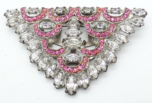 Newly Added Pink and Clear Rhinestone Dress Clip