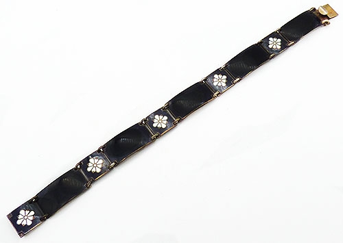Bracelets - Norwegian Black Enamel Sterling Bracelet