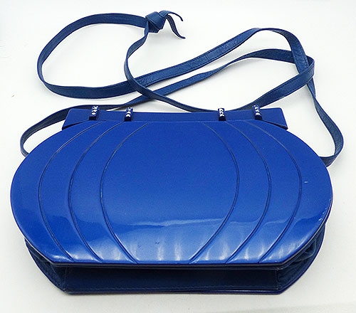 Italy - Italian Blue Lucite and Leather Purse