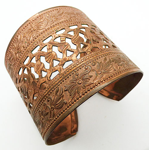 Newly Added Pierced and Embossed Copper Cuff Bracelet