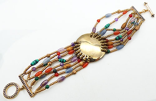 Bracelets - Monet 8-Strand Gold Medallion Bracelet