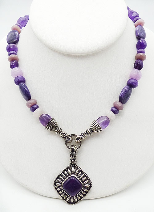 Sterling Silver - Carolyn Pollack Rios Charoite Amethyst Necklace