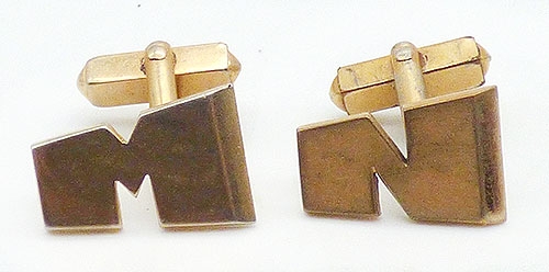 Men's Jewelry - Swank Gold Tone MCM Initial Cufflinks
