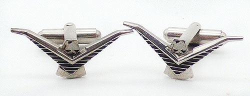 Cuff Links - Silver Ford Thunderbird Emblem Cuff Links