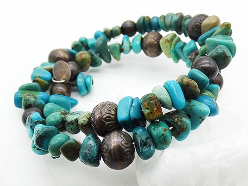 Misc. Signed M-R - Carolyn Pollack Turquoise Nugget Wrap Bracelet