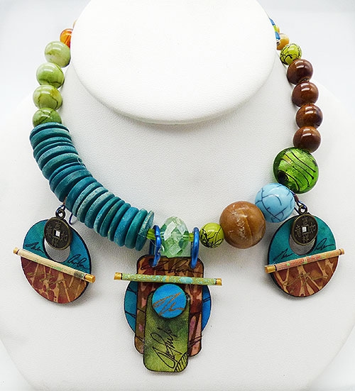 Newly Added Suzanne Bellows Silk and Beads Necklace Set