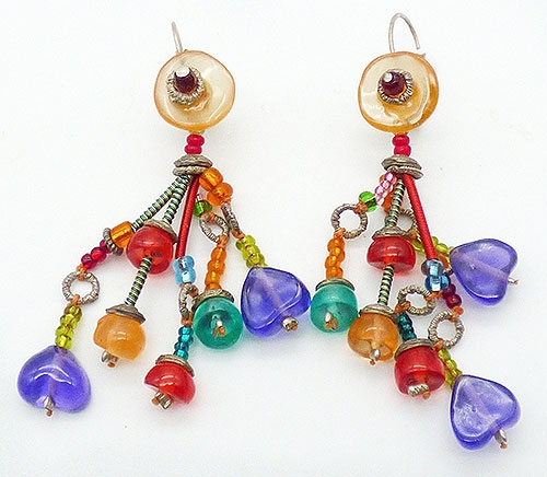 Newly Added Colorful Glass Beads Dangle Earrings