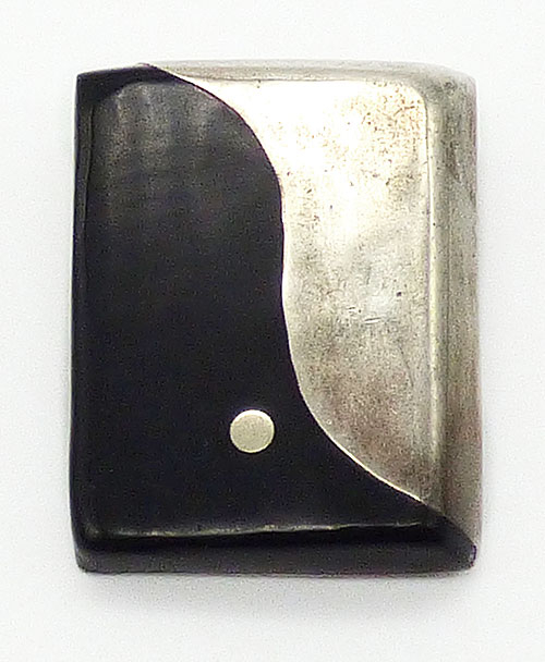 Newly Added Mexican Taxco Sterling and Onyx Brooch