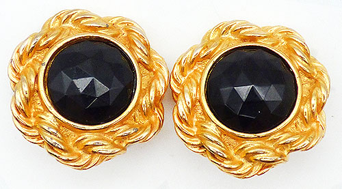 Newly Added Gay Boyer Black Glass Earrings