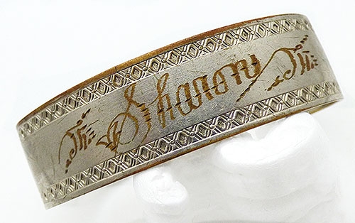Newly Added Silver Engraved Name ID Cuff Bracelet