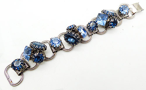 Newly Added Blue Chunky Rhinestone Trios Bracelet