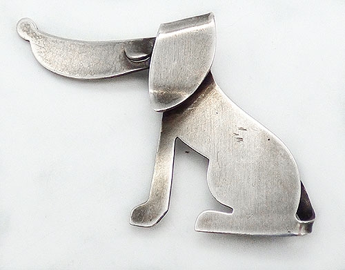 Misc. Signed A-F - Beaucraft Sterling Dachsund Dog Brooch
