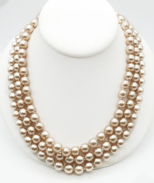 Necklaces - K.J.L. Faux Pearl Triple Necklace