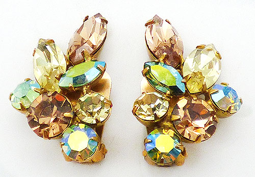 Newly Added Yellow and Colorado Topaz Rhinestone Earrings