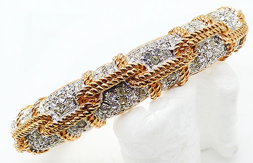 Bridal, Wedding, Special Occasion - Swarovski Gold Rope Crystal Bracelet