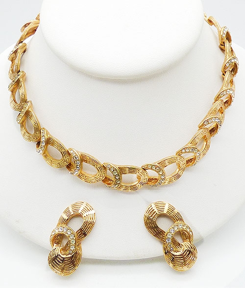 Eisenberg - Eisneberg Gold and Rhinestone Necklace Set