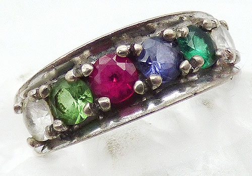 Sterling Silver - Sterling Rhinestone Jewels Ring