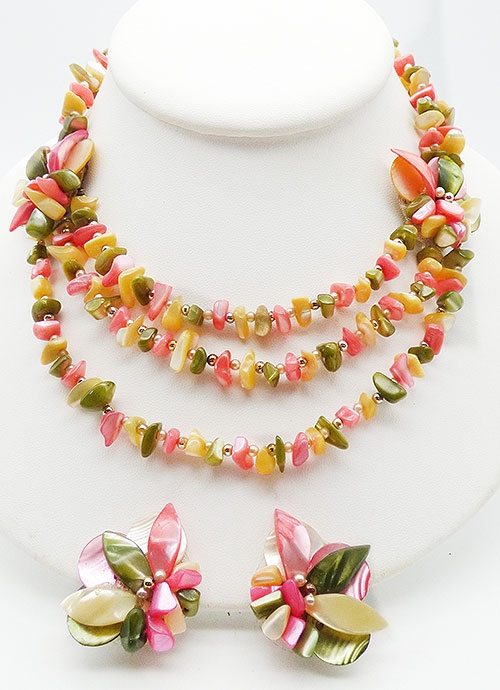 Newly Added Japan Dyed Mother-of-Pearl Necklace Set