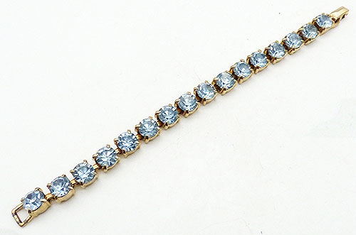 Bracelets - Light Sapphire Blue Rhinestone Line Bracelet