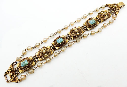 Goldette - Goldette Jeweled Slide Style Bracelet