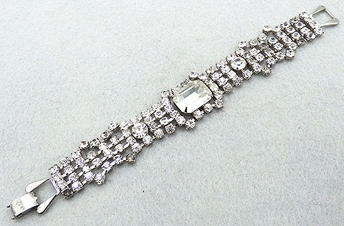 Newly Added Clear Rhinestone Silver Tone Bracelet