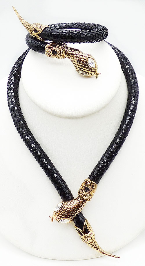 Newly Added DL Auld Black Snake Bracelet Necklace Demi