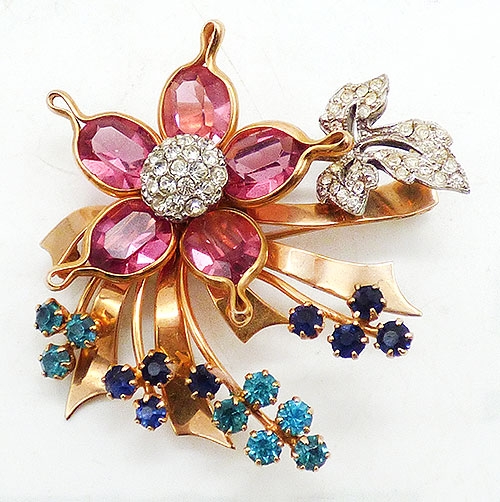 Florals - Charles Reis Gold Filled Bouquet Brooch