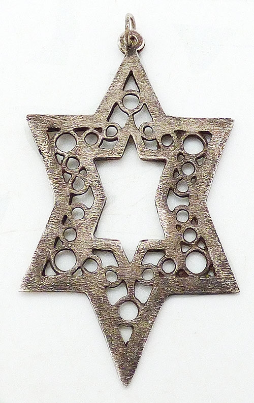 Jewish Jewelry/Judaica - Israeli Sterling Filigree Star of David Pendant