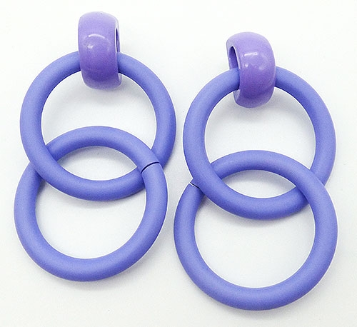 Newly Added Purple Double Hoop Statement Earrings
