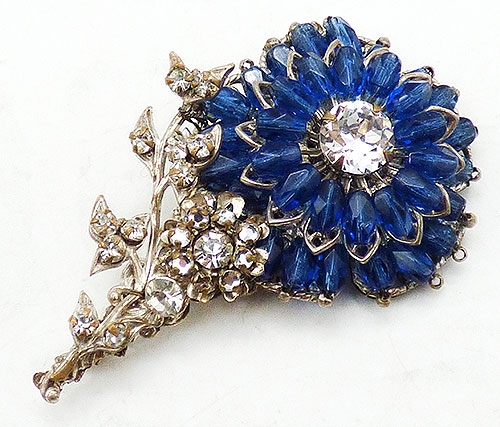 Newly Added Miriam Haskell Blue Flower Brooch