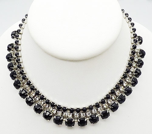 Newly Added Black and Clear Rhinestone Necklace