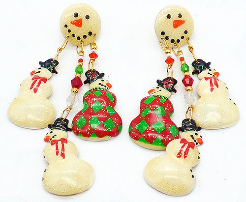 Lunch at the Ritz - Lunch at the Ritz Snowmen Earrings