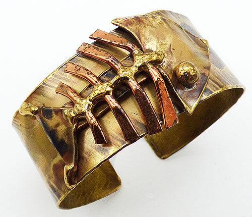 Newly Added Artisan Mixed Metal Fish Skeleton Bracelet