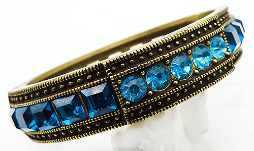 Newly Added Heidi Daus Turquoise Crystal Hinged Bracelet