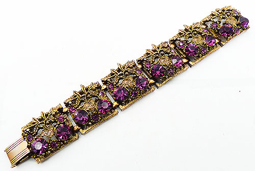 Bracelets - Amethyst Rhinestone and Berry Bracelet