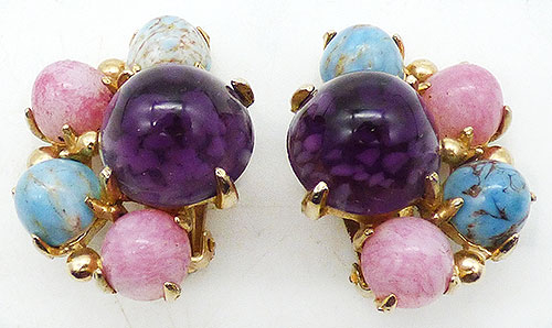 Newly Added Art Glass Bullet Cabochon Earrings