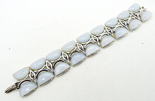 Bracelets - Pale Gray Moonglow Lucite Link Bracelet