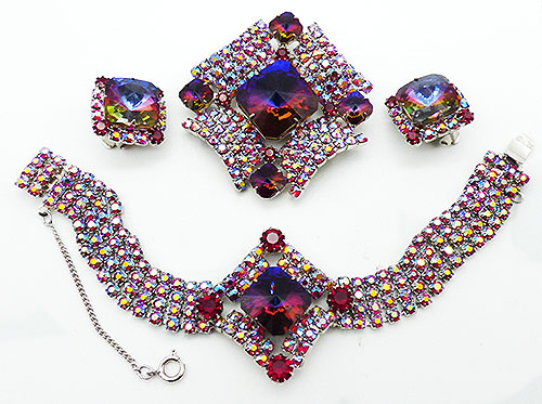 Newly Added Red Rivoli and Ruby Aurora Parure