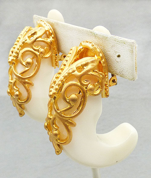 Newly Added Inna Cytrine White Lucite Gold Overlay Earrings