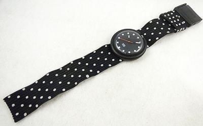 Black with White Polka Dot Pop Swatch Watch - Garden Party  display picture 1