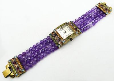Heidi Daus Amethyst and Gold Watch with Emerald Details Heidi Daus Watches - Etsy main image 4
